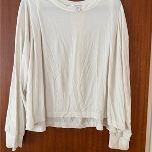 Athleta Women's Cream Crop Long Sleeve Top